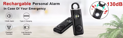 Alarm Osobisty 130dB — Brelok z Syreną i Latarką LED